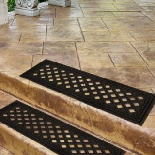 Mohawk Industries Matrix Open Lattice Black 9 x 30 Stair Tread Mat   Set of 3   Outdoor Doormats