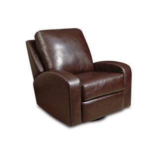 Chelsea Home New Jersey Swivel Glider Recliner Chair   Thomas Mahogany   Leather Recliners