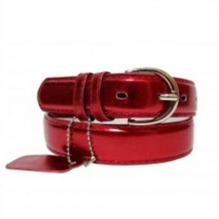 Genuine Leather Women's Dress Belt Basic Colors Metallic Red Large Apparel Belts