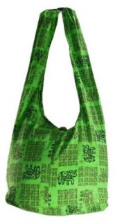 Lime Green Cotton Printed New Elephant Crossbody Shoulder Hippie Boho Hobo Messenger Bag Purse EE08 Cross Body Handbags Clothing