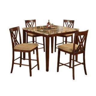 Faux Marble Counter Height Fancy X Back Dining Set   Dining Table Sets