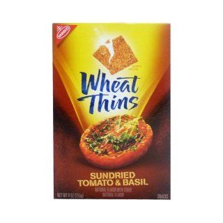 Nabisco, Wheat Thins, Sun Dried Tomato & Basil Crackers, 9.5oz Box (Pack of 3)  Biscuits Gourmet  Grocery & Gourmet Food