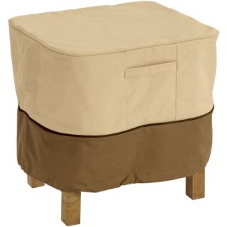 Classic Accessories Small Square Ottoman/Side Table Cover   Pebble   Outdoor Furniture Covers