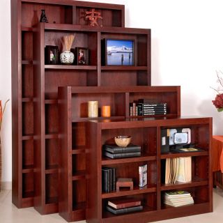Concepts in Wood Double Wide Wood Veneer Bookcase   Cherry   Bookcases