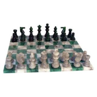 Green & Grey Alabaster Chess Set   Chess Sets