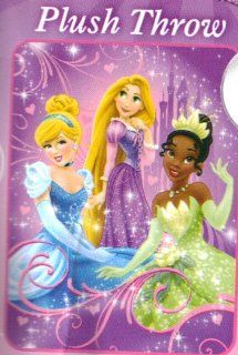 Disney Princess Plush Throw Blanket Cinderella Tiana Rapunzel Tangled   Childrens Blankets
