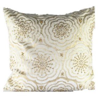 Design Accents Anai Floral Velvet Pillow   Gold   Decorative Pillows