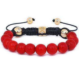 Hidden Gems BWB45   Red natural corallite bead Bracelet Charm Bracelets Jewelry