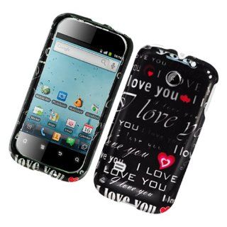 Eagle Cell PIHWM865G2D107 Stylish Hard Snap On Protective Case for Huawei M865/Ascend 2/Prism   Retail Packaging   Love You/Black Cell Phones & Accessories
