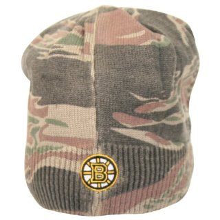 NHL Reebok Boston Bruins Face Off Visor Knit Hat   Camo  Baseball Caps  Sports & Outdoors
