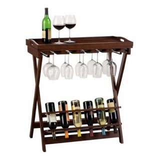 Howard Miller 6 Bottle Wine Table with Stemware Rack & Serving Tray   Wine Racks