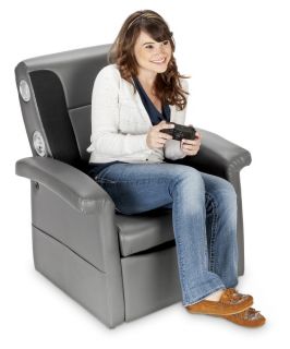 Ace Bayou X Rocker Storage Flip Video Game Chair with 2.1 Wired and Arms   Black / Grey   Video Game Chairs