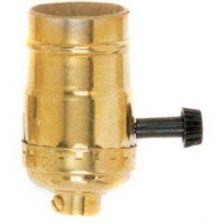 Brass Light Socket   Polished   3 Way   2 Circuit   Removable Turn Knob   Medium Base   1/8 IPS   PLT 90 867    