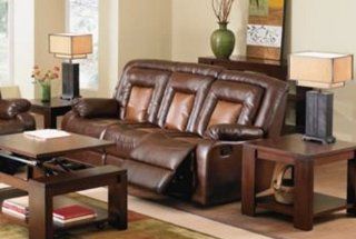 Roundhill Furniture Kmax 2 Toned PU Dual Reclining Sofa with Drop Console   Loveseat With Recliner And Console