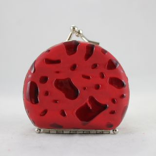Round Locket Jewelry Travel Case   Red   Womens Jewelry Boxes
