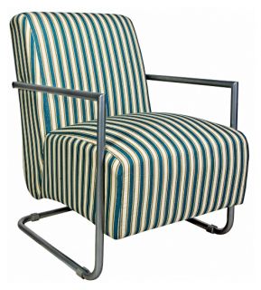 angeloHOME Roscoe Chair   Cottage Stripe Turquoise Blue   Accent Chairs