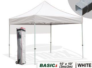 New Eurmax Basic 10x10 Gazebo Canopy Party tent Instant Outdoor Tent No Sidewalls+ Roller Bag+ Bonus Awning (White)  Family Tents  Patio, Lawn & Garden