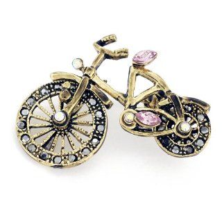 Vintage Style Brass Bicycle Pin Sports Brooch Pin Fantasyard Jewelry