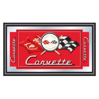 Corvette C1 Framed Mirror   Red   26 x 15   Game Room & Billiards