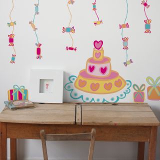 Birthday Cake Wall Decals   up to 42W x 47H in.   Wall Decals