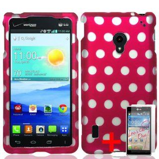 LG LUCID 2 VS870 BLACK WHITE POLKA DOT SPOT COVER SNAP ON HARD CASE + SCREEN PROTECTOR from [ACCESSORY ARENA] Cell Phones & Accessories