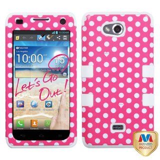 Fits LG MS870 Spirit 4G Hard Plastic Snap on Cover Dots Pink white) White TUFF Hybrid MetroPCS Cell Phones & Accessories