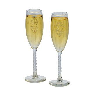 Jamie Lynn Wedding 25th Anniversary Collection, Toasting Glasses, Set of 2 Kitchen & Dining