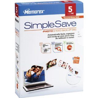 Memorex SimpleSave Photo & Video Back Up Disc   5 Pack Electronics
