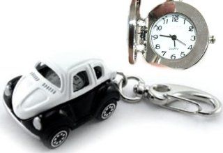 Cute Beep Beep Black & White Volkswagen Beetle Clip Watch ~ It Opens Jewelry