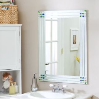 Square Bejeweled Frameless Mirror   23.6W x 31.5H in.   Wall Mirrors