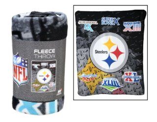 Pittsburgh Steelers 6X Super Bowl Fleece Throw  Throw Blankets  Sports & Outdoors