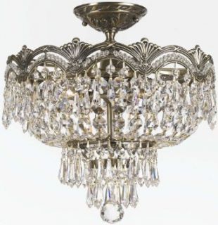 Crystorama Lighting 4415 CH SMW CLM Chandelier with Hand Polished Crystals and Silk Shades, Polished Chrome    