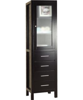 Virtu USA 20 in. Wellmont Espresso Linen Tower   Linen Cabinets