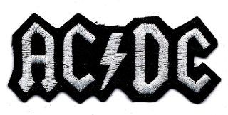 AC/DC music rock band Black & White Logo applique Embroidered Iron On / Sew On Patch ~ Brian Johnson ~ Malcolm Young ~ Phil Rudd ~ Angus Young ~ Cliff Williams 