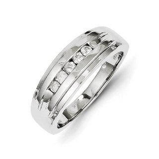 14k White Gold Channel Set Round Men's Ring. Carat Wt  0.25ct. Metal Wt  7.53g Jewelry