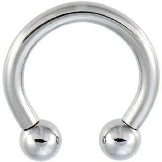 8 Gauge Steel Horseshoe Circular Barbell   5/8 Inches 6 Mm Ball Body Piercing Barbells Jewelry