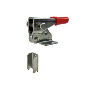JW Winco Series GN 851.1 NI Stainless Steel Vertical Hook Type Toggle Clamp with Latch Bracket without Pulling Latch, Type T, Metric Size, Clamp Size 320, 3200 Newton Holding Capacity