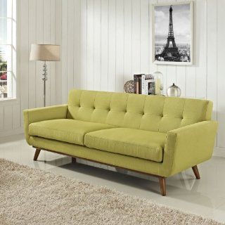 LexMod Engage Upholstered Sofa, Wheatgrass  