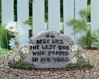 Here Lies the Last DOG Who Pooped in My Yard Garden Stone Outdoor Decor  Stepping Stones  Patio, Lawn & Garden