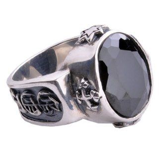 Inlaid Black Onyx Gem Ring Hexagram Design for Men's Fine Jewelry Size 10  Sports Electronics And Gadgets  Sports & Outdoors