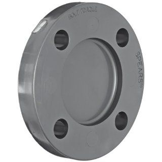 Spears 853 Series PVC Pipe Fitting, Blind Flange, Class 150, Schedule 80, Gray, 3" Industrial Pipe Fittings