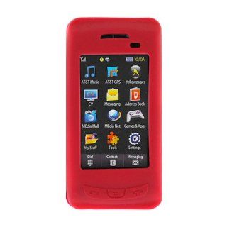 Red Durable Soft Rubber Silicone Skin Case for AT&T Samsung Impression SGH A877 Cell Phone Cell Phones & Accessories