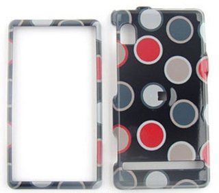 Motorola Droid A855 New Polka Dots on Black Hard Case/Cover/Faceplate/Snap On/Housing/Protector Cell Phones & Accessories