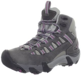 KEEN Women's Alamosa Mid Waterproof Hiking Boot,Gargoyle/Hollyhock,5 M US Shoes