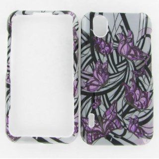 LG LS855 (Marquee) Purple Butterfly Protective Case Electronics