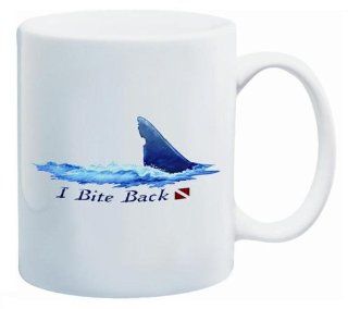 New Amphibious Outfitters Shark Fin 11oz Ceramic Coffee Mug   I Bite Back Sports & Outdoors