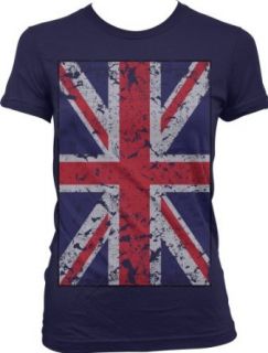 Big Great Britain Flag Juniors T shirt, Faded Oversized Great Britain Flag Junior's Tee Shirt Clothing