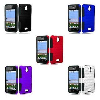 For Straight Talk Huawei H881C Ascend Plus Net Mesh Case Black Red Blue White 