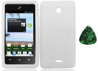 For Huawei Valiant Y301 / Huawei Ascend Plus H881c / Huawei Ace Silicone Jelly Skin Cover Case White + Free Green Stone Pry Tool Cell Phones & Accessories