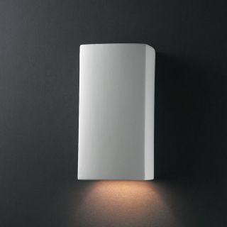 Small Rectangle Ceramic Bisque 1 light Wall Sconce